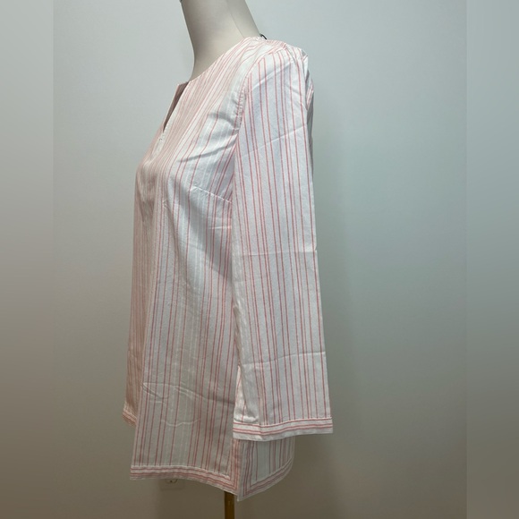 UNTUCKit NWT Durfort White with Pink Stripes Tunic Blouse - Picture 4 of 8